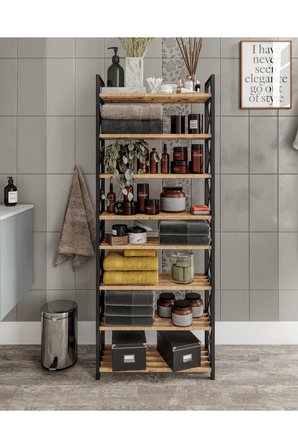 Dekoratif Banyo Düzenleyici Organiser Havluluk Peçetelik Çok Amaçlı Raf 8 KATLI