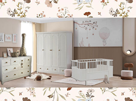 %100 MDF Bohem Mega Bebek Odası Takımı