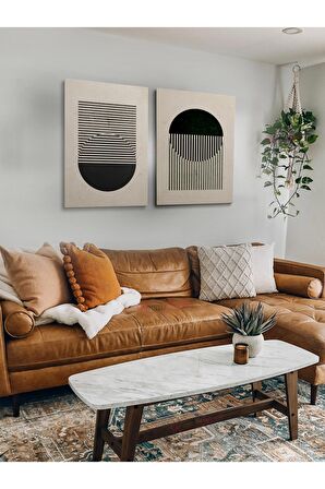 2li Set Boho Bohem Bohe Retro Art Soyut Tablo Dekoratif Kanvas Tablo Canvas Tablolar Soyut Tablolar