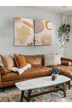 2li Set Boho Bohem Bohe Retro Art Soyut Tablo Dekoratif Kanvas Tablo Canvas Tablolar Soyut Tablolar