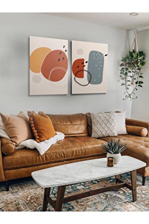 2li Set Boho Bohem Bohe Retro Art Soyut Tablo Dekoratif Kanvas Tablo Canvas Tablolar Soyut Tablolar