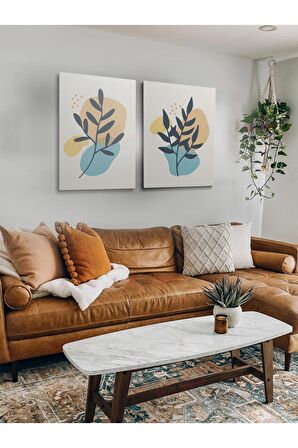 2li Set Boho Bohem Bohe Retro Art Soyut Tablo Dekoratif Kanvas Tablo Canvas Tablolar Soyut Tablolar