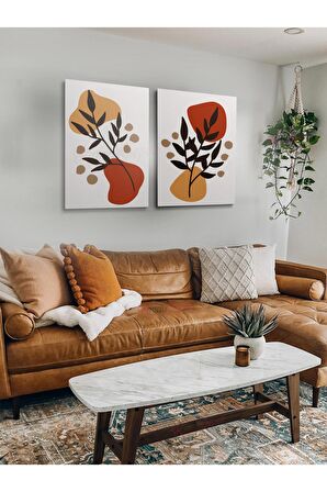 2li Set Boho Bohem Bohe Retro Art Soyut Tablo Dekoratif Kanvas Tablo Canvas Tablolar Soyut Tablolar