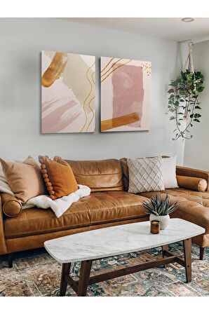 2li Set Boho Bohem Bohe Retro Art Soyut Tablo Dekoratif Kanvas Tablo Canvas Tablolar Soyut Tablolar