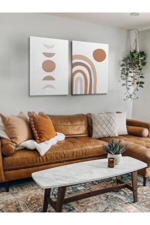 2li Set Bohem Bohom Bohe Boho Art Soyut Abstract Pastel Trend Dekoratif Kanvas Canvas Tablo Tablolar