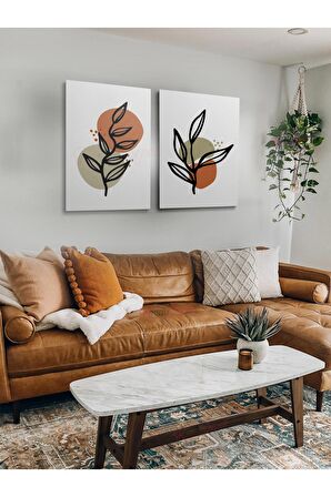 2li Set Bohem Bohom Bohe Boho Art Soyut Abstract Pastel Trend Dekoratif Kanvas Canvas Tablo Tablolar