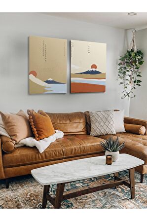 2li Set Bohem Bohom Bohe Boho Art Soyut Abstract Pastel Trend Dekoratif Kanvas Canvas Tablo Tablolar