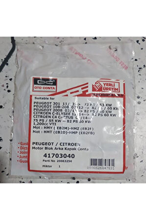 9814638580 Peugeot 5008 Karter Kapatma Plaka Contası AtiParts