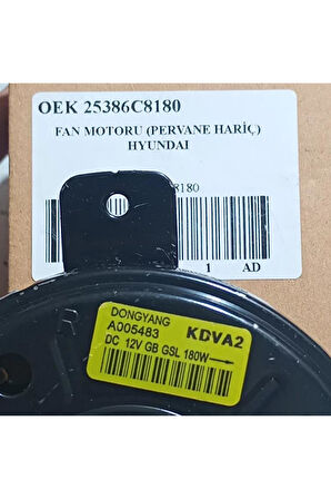 25386C8180 2014-2018 Hyundai İ20 1.2 Fan Motoru AtiParts