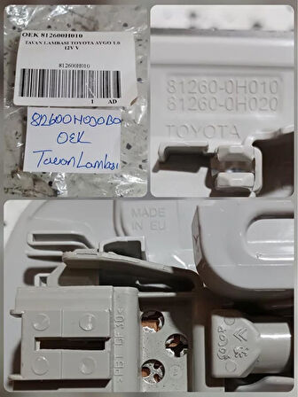 812600H030B0 2014-2018 Toyota Aygo Ön Tavan Lambası AtiParts