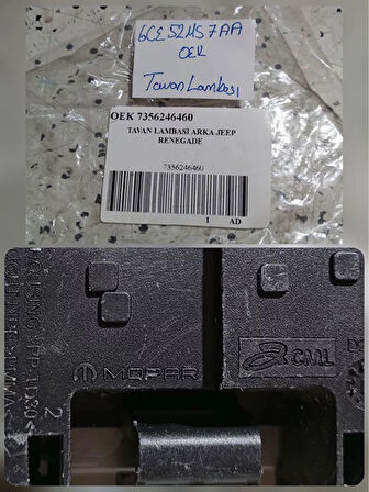 6CE52MS7AA 2023- Fiat 500E Tavan Lambası AtiParts