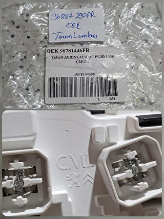 96887290PR Peugeot 308 Tavan Lambası AtiParts