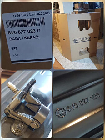 6V6827023D 2015-2021 Skoda Fabia Bagaj Kapağı AtiParts