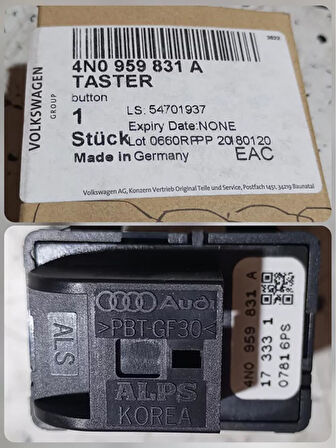 4N0959831A 2018-2026 Audi A8 Bagaj Açma Düğmesi AtiParts