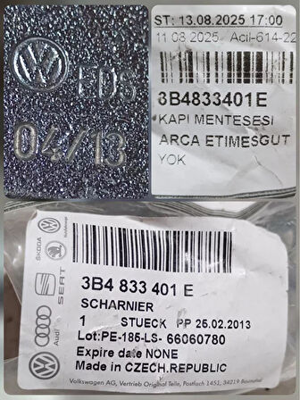 3B4833401E 1997-2000 VW Passat Sol Arka Kapı Menteşesi AtiParts