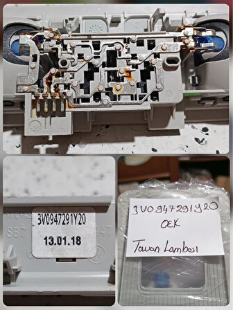 3V0947291 Y20 2015-2017 Skoda Superb Tavan Lambası AtiParts
