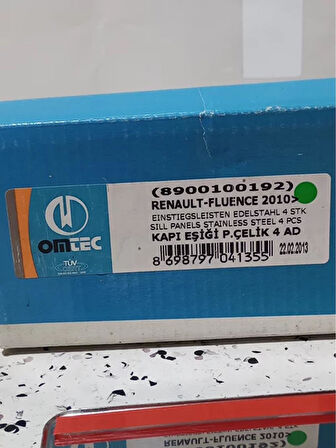 8900100192 Renault Fluence Çelik Kapı Eşiği Kaplaması 4 AtiParts
