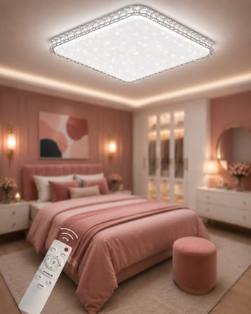 Mirage Özel Tasarım Plastik Kasa Uzaktan Kumandalı Dimmerli 3 Renk Işıklı Led Avize Çap- 60 cm