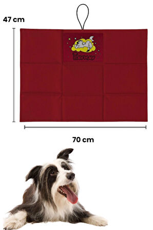 Havhav Küçük Ve Orta Irk İçin Köpek Minderi 47x70 Cm Bordo Renkli Köpek Yatağı