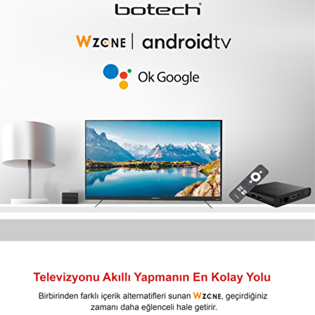 Botech Wzone 4K Ultra Hd Android Tv Box - 12 Aylık beIN CONNECT Eğlence Paketi