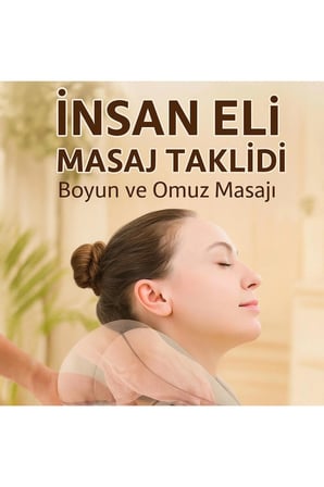 Elektrikli Boyun ve Omuz Masaj Aleti – Isıtmalı, 8D İnsan Eli Etkisi, Derin Kas Rahatlama