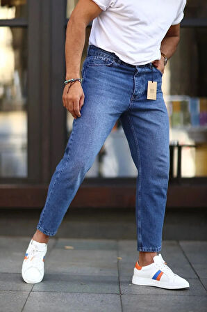 Koyu Mavi Boyfriend Pantolon