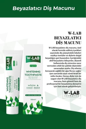 W-Lab Cosmetics Beyazlatıcı Diş Macunu 100 Ml ve W-Lab Cosmetics Beyazlatıcı Diş Tozu 75 Gr