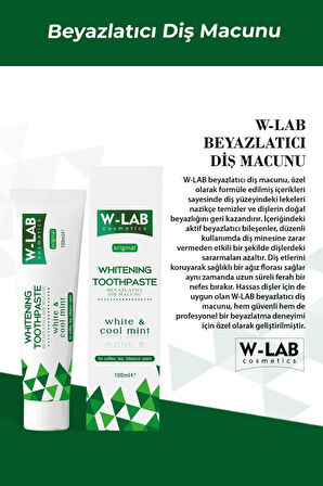 W-Lab Kozmetik Beyazlatıcı Diş Macunu 100 Ml ve W-Lab Kozmetik Beyazlatıcı Diş Tozu 75 Gr