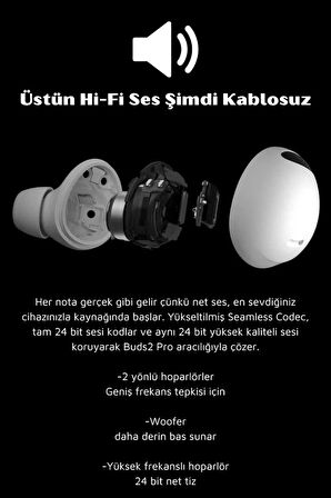 ANC Özellikli Su Geçirmez Bluetooth Kulaklık Kulakiçi Çift Mikrofonlu Dokunmatik Kablosuz Buds 2 Pro