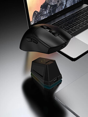 Rgb Oyuncu Mouse Bluetooth Bağlandı 2,4G Usb Bağlantı Şarj Standlı Siyah Jedel WD139
