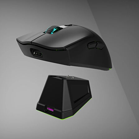 Rgb Oyuncu Mouse Bluetooth Bağlandı 2,4G Usb Bağlantı Şarj Standlı Siyah Jedel WD139
