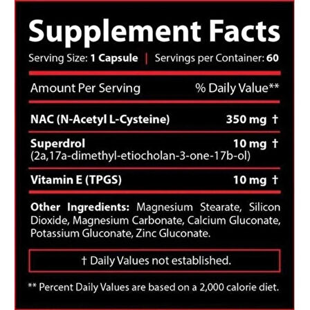 Core Labs X SuperDrol+Nac N-Acetyl Cysteine+Vitamin E 60 caps