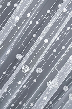 Dünya Yuvarlak Daire 1e 3pileli Desen Tasarım Brode Işlemeli Tül Perde