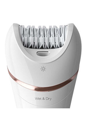 BRE730 / Essential Elite Plus 7'li, Törpü Başlıklı, Islak Kuru Epilasyon Aleti, Beyaz ( YAN BARKOD )
