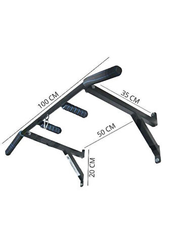 Siyah Duvara Monte Güçlü Barfiks (80 - 100 CM)