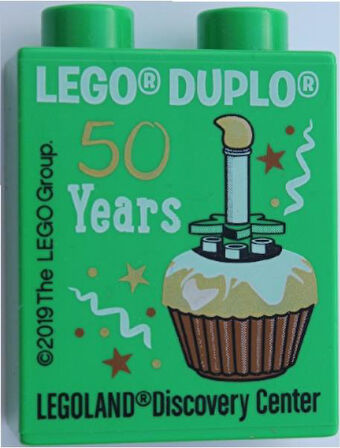 Legoland Discovery Centre 2019 50 Years Cupcake Pattern Duplo Brick 1x2x2