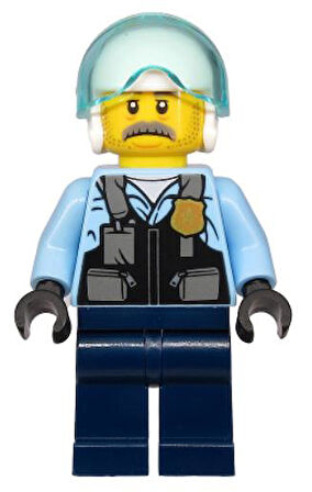 Lego Minifigür - Police - Pilot Sam Grizzled cty1131