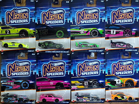 Hot Wheels 8'li Araba Seti - Hot Wheels Neon Speeders HLH72