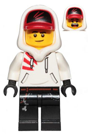 Lego Minifigür Jack Davids White Hoodie with Cap and Hood hs009