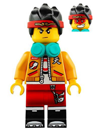 Lego Minifigür Monkie Kid Bright Light Orange Open Jacket mk019
