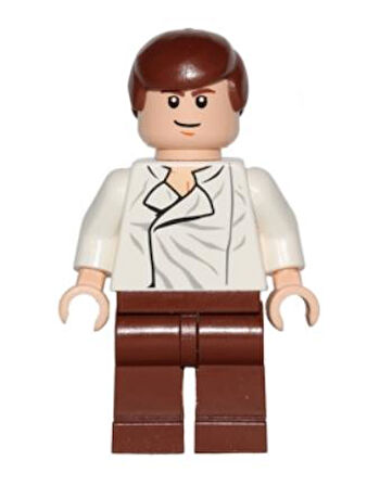 Lego Minifigür Star Wars Han Solo White Shirt with Wrinkles on Front sw0278