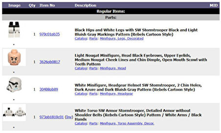 Lego Minifigür Star Wars Imperial Stormtrooper sw0578