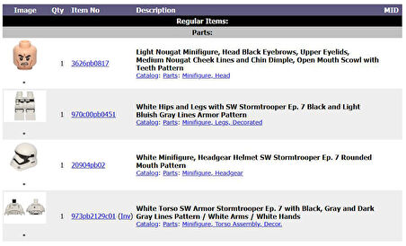 Lego Minifigür Star Wars First Order Stormtrooper (Rounded Mouth Pattern) sw0667