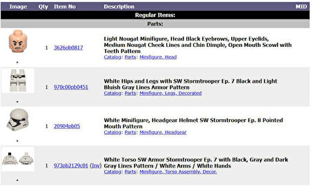 Lego Minifigür Star Wars First Order Stormtrooper (Pointed Mouth Pattern) sw0905