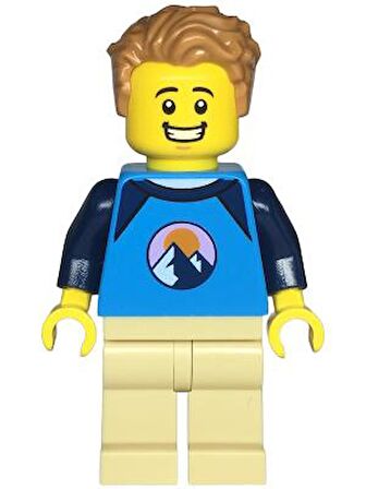 Lego Minifigür Creator Male, Dark Azure and Dark Blue Shirt with Mountains twn474