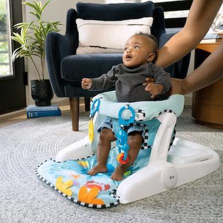 Baby Einstein Unisex Sea of Support 2'si 1 Arada Oturan Yer Koltuğu, Yumuşak Koltuk Pedi, Mağaza Tepsisi ve Sea of Sensory Details, Çok Renkli
