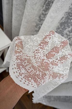 Karlı Tasarım Farbateks Dikim Tül Yeni Modern Tasarım 2 Kat Pileli Tül Perde