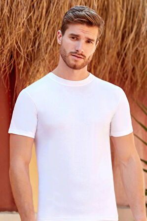 Erkek 3'lü % 100 Pamuklu O Yaka-Yarım Kollu Fanila-Atlet/BERRAK-1003