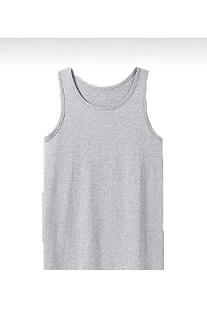 Erkek 3 'lü GRİ Renk Askılı Pamuklu Loksuz Penye Atlet BERRAK /1022