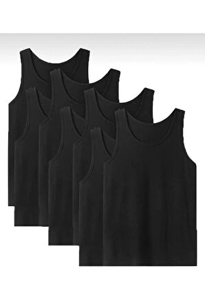 Erkek 3 'lü Siyah Askılı % 100 Pamuk Loksuz Penye Atlet BERRAK /1022